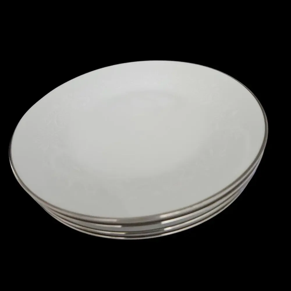 Noritake Reina 6450Q Set of 4 White Floral Dessert Plates Japan